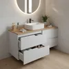 RODAN | Mobile Sottolavabo - Bianco e Marrone - 160 cm - Anteprima dell’immagine prodotto 3