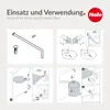 Diagrams illustrating the use and installation of a Hailo product. Voir les images du produit