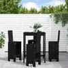 5-tlg. Gartenbar-Set Schwarz Massivholz Kiefer Produktbild-Vorschau 2