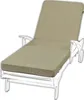 A white chaise lounge with a tan cushion on a white background. Anteprima dell’immagine prodotto