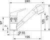 A technical drawing of a faucet with dimensions indicated. Produktbild-Vorschau
