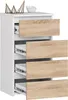 Kommode AKORD CL4 Weiß 40 cm 4 Schubladen Front Produktbild-Vorschau 2