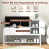 COSTWAY Ławka na buty z pokrywą na zawiasach, siedziskiem i Podgląd zdjęcia produktu 4