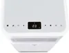 A close-up view of the top control panel of a white air conditioner. Produktbild-Vorschau