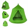 A green hanging tent for children, shown from multiple angles. Produktbild-Vorschau