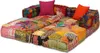 vidaXL Pouf modulaire 2 places patchwork tissu Voir les images du produit 2