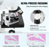 VEVOR Trinokulární mikroskop 10X, 25X, 2X pomocný objektiv Náhled obrázku produktu 3