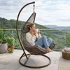Hängesessel Polyrattan Hängekorb mit Gestell Hängestuhl Produktbild-Vorschau 1