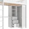 Sweiko Hochbett, 90x200cm , Schreibtisch, Kleiderschrank, 3 Produktbild-Vorschau 14