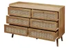 CALICOSY - Commode 6 tiroirs avec façades en rotin naturel Voir les images du produit 8