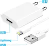 A white USB wall charger and a white USB to Lightning cable are shown on a white background. Podgląd zdjęcia produktu