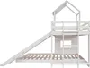 Weißes Kinderhausbett mit Rutsche und Fallschutz, inklusive Produktbild-Vorschau 12