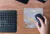 MuchoWow® Mauspad Mousepad Marmor - Blau - Gold 20x20 cm - Produktbild-Vorschau 4