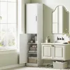 HOMCOM Badezimmerschrank Badschrank hoch schmal mit 2 Türen Produktbild-Vorschau 2