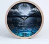 Holzuhr 20fi cm wanduhr - schwarze Spitzen - Vollmond Produktbild-Vorschau 1