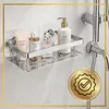 Duschablage 2er Set silber Aluminium selbstklebend Badregal Produktbild-Vorschau 4