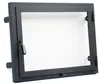 A black metal oven door with a glass window, shown against a white background. Voir les images du produit