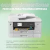A printer with text describing its features. Voir les images du produit