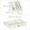 Organizer na biurko Relaxdays, 3 przegródki, 3 półki, 2 Podgląd zdjęcia produktu 4