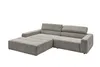 KAWOLA Sofa RENO Ecksofa Feincord grau Longchair links Produktbild-Vorschau 3