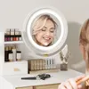 Puluomis Coiffeuse avec éclairage LED miroir rond, table de Voir les images du produit 9