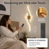 Akku Wandleuchte Innen 100cm 1Stk, Kabellos Wandlampe Gold Produktbild-Vorschau 6