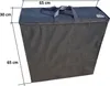 A black storage bag for a folding mattress, with dimensions indicated by lines and text. Produktbild-Vorschau