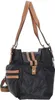 A black shoulder bag with brown leather accents is shown against a white background. Voir les images du produit