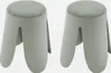 sweeek Hocker, 2er Set, strukturierter Bouclébezug, Seladon Produktbild-Vorschau 1