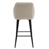 A back view of a beige bar stool with black legs, isolated on a white background. Podgląd zdjęcia produktu