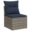 Design 4-tlg. Garten-Sofagarnitur mit Kissen Grau Poly Produktbild-Vorschau 3