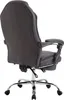 Rear view of a dark gray office chair with a fabric cover and a footrest. Anteprima dell’immagine prodotto