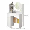 Ensemble de toilette blanc : table de toilette avec miroir Voir les images du produit 6