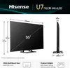 Diagrams and specifications for a Hisense U7 ULED MiniLED television. Voir les images du produit
