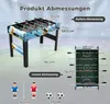 A foosball table with dimensions and close-ups of figures and balls. Náhľad obrázku produktu