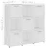 vidaXL Knihovna bílá 90x30x90 cm Dřevěný materiál Náhled obrázku produktu 8