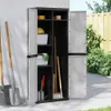 vidaXL Gartenschrank Grau und Schwarz 65x37x165 cm PP Produktbild-Vorschau 2