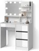 Schminktisch Livinity Imola Weiß 90 cm mit Spiegelregal und Produktbild-Vorschau 1