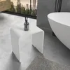 Badhocker MALIBU aus hochwertigem Mineralguss in Weiß Matt Produktbild-Vorschau 4