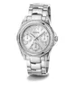 A silver Guess watch with a diamond-encrusted bezel and a silver metal band is shown against a white background. Náhľad obrázku produktu