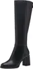 A black knee-high boot with a block heel, shown from the side against a white background. Produktbild-Vorschau
