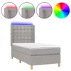 vidaXL Boxspringbett mit Matratze & LED Hellgrau 90x200 cm Produktbild-Vorschau 1