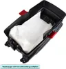 A black vacuum cleaner dustbin with a white dust bag inside, shown from a top-down perspective. Produktbild-Vorschau