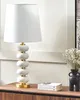 BELIANI Lampe à poser en métal blanc doré avec abat-jour en Voir les images du produit 4
