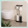 Relaxdays WC-Garnitur, Edelstahl, Ablage & Rollenhalter, Produktbild-Vorschau 2
