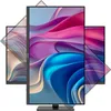 Three MSI monitors are displayed at different angles, with the central monitor being the largest and most prominent. The monitors display abstract, colorful graphics. Produktbild-Vorschau