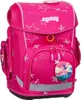 A pink backpack with star patterns and a unicorn charm. Anteprima dell’immagine prodotto