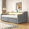 A modern daybed with integrated lighting and storage, set in a well-lit room. Produktbild-Vorschau