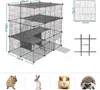 EUGAD Freigehege Laufgitter mit Tür&Treppe DIY Schwarz, Produktbild-Vorschau 3