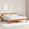 Möbel Bettgestell mit Kopfteil Wachsbrown 200x200 cm Produktbild-Vorschau 1